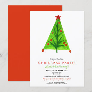 Artsy Contemporary Julgran Festive Party Inbjudningar