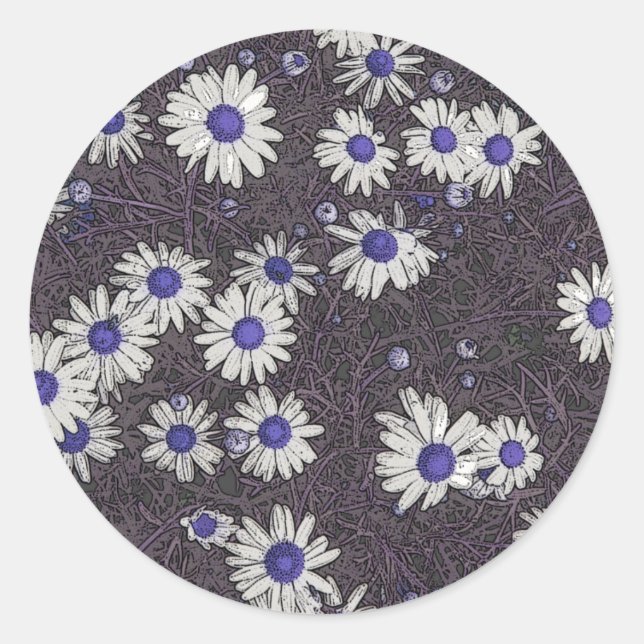 Artsy Daisys Runt Klistermärke (Framsida)