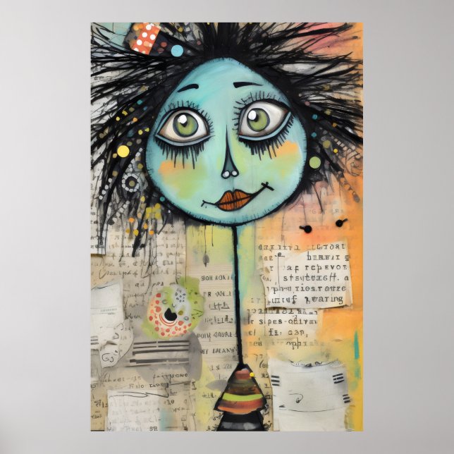 Artsy Dam 2 Grönt ögon Poster (Framsidan)