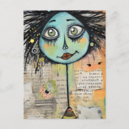 Artsy Dam 2 Grönt ögon Vykort