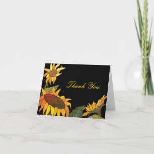 Artsy Elegant Sunblommor Tack, ditt kort