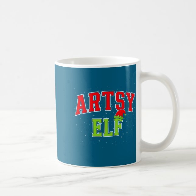 Artsy Elf Christmas Family Matching Group Xmas Act Kaffemugg (Höger)
