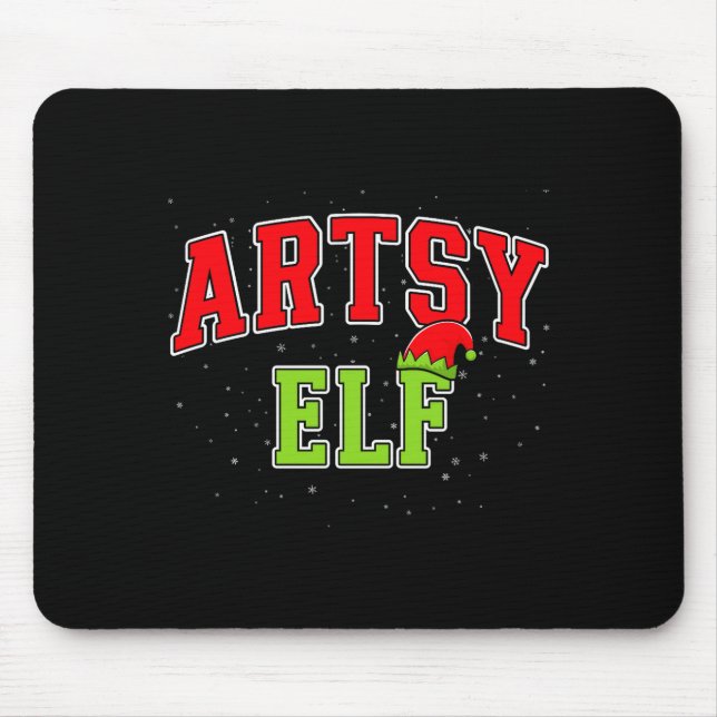 Artsy Elf Christmas Family Matching Group Xmas Act Musmatta (Framsidan)