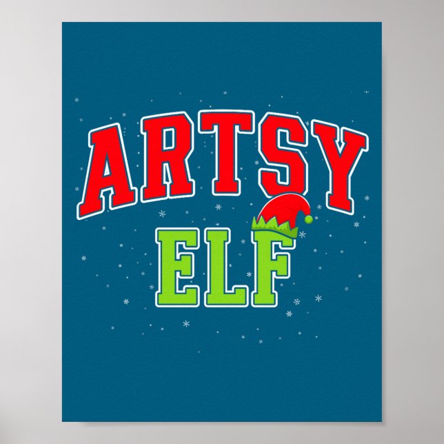 Artsy Elf Christmas Family Matching Group Xmas Act Poster (Framsidan)