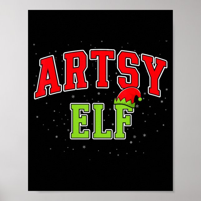Artsy Elf Christmas Family Matching Group Xmas Act Poster (Framsidan)
