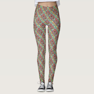 Artsy Färg Abstrakt Leggings