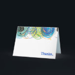 ARTSY FARTSY Bar Bat Mitzvah Thank You Card Tack Kort<br><div class="desc">All my designs are ONE-OF-A-KIND original pieces of artwork designed by me! You can only find them here! Most are created using Adobe Illustrator or Adobe Photoshop. Others are unique hand painted items in watercolor, gouache, and Indian Inks. All background colors, fonts and text can changed to match your desire....</div>