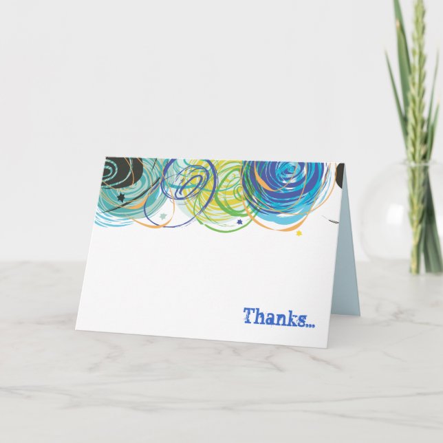 ARTSY FARTSY Bar Bat Mitzvah Thank You Card Tack Kort (Framsida)
