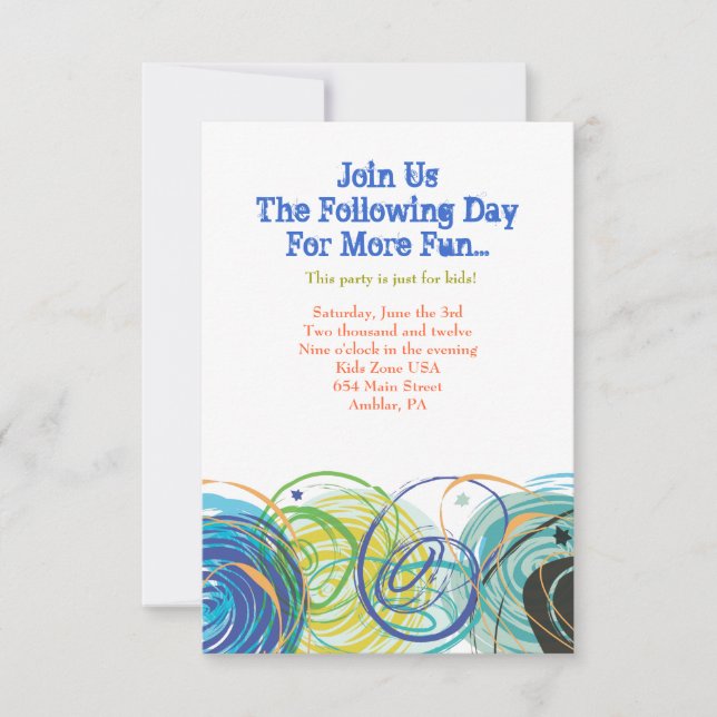 ARTSY FARTSY Pub Bat mitzvah Party Card Inbjudningar (Framsida)