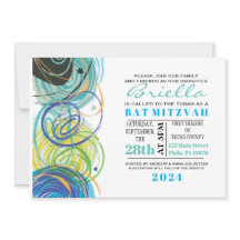 ARTSY FARTSY Pub Bat mitzvah Party-kort