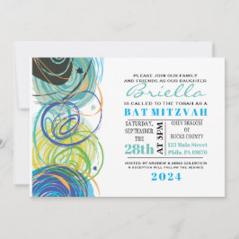 ARTSY FARTSY Pub Bat mitzvah Party-kort Inbjudningar