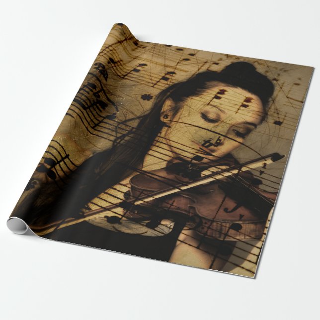 Artsy fiolmusik presentpapper (Utrullad)