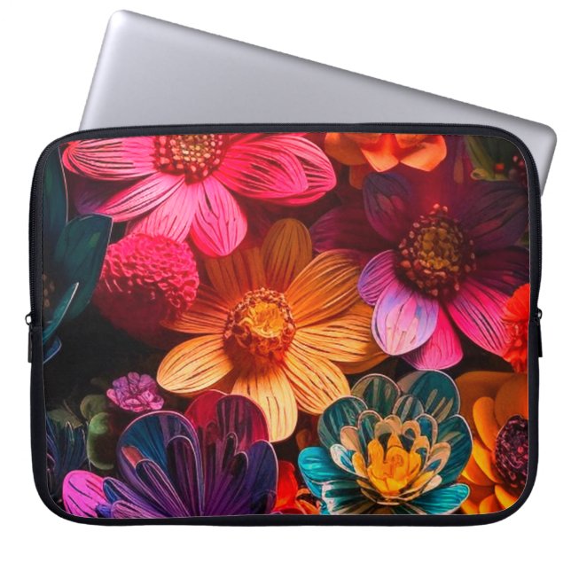 Artsy Flowers Laptop Fodral (Framsidan)