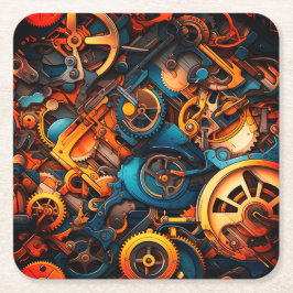 Artsy Gears Underlägg Papper Kvadrat