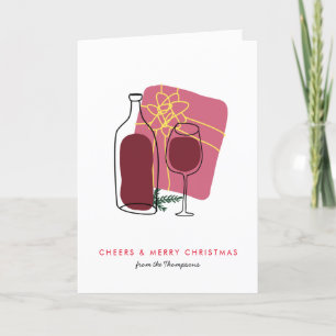 Artsy Gift Vin Glass Flaska God jul Helgkort