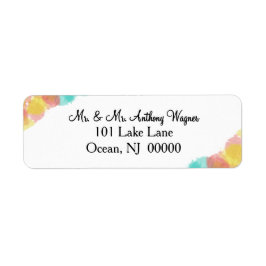 Artsy Gouache Watercolor Wedding  Returadress Etikett