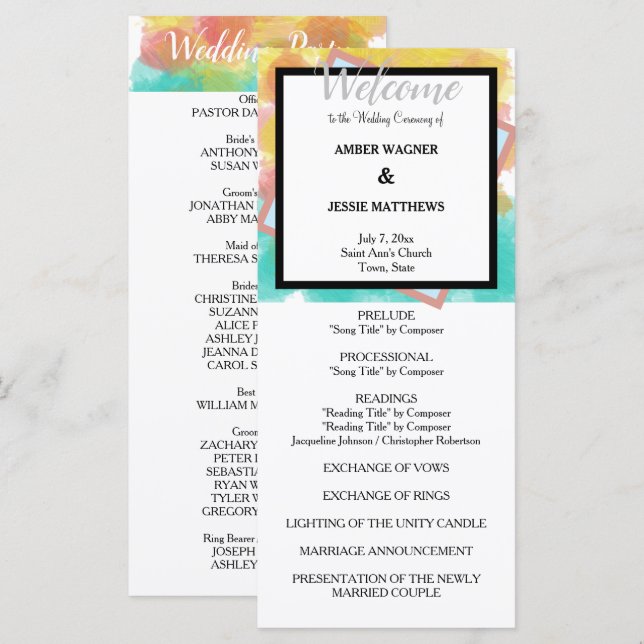 Artsy Gouache Watercolors Geometric  Program (Fram/baksida)