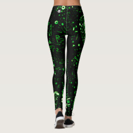Artsy Grönt Black Leggings
