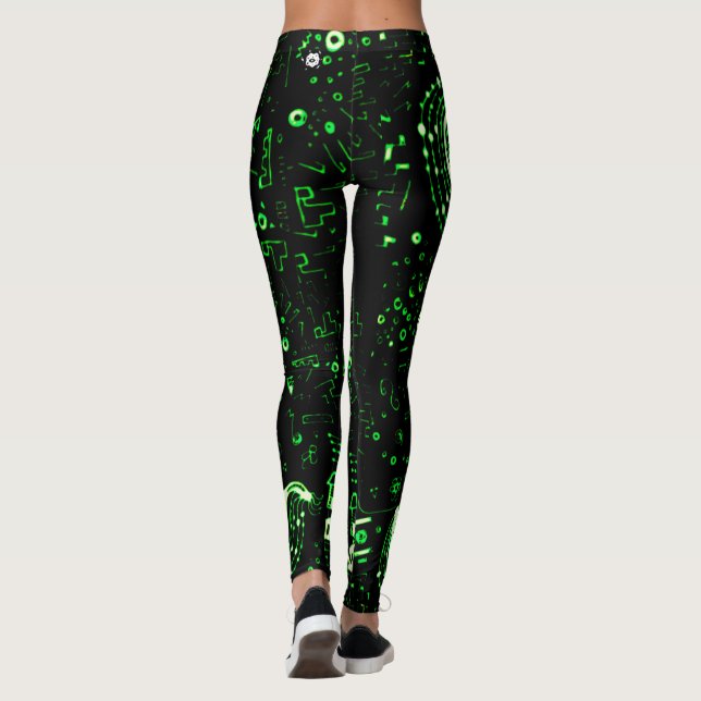 Artsy Grönt Black Leggings (Baksida)