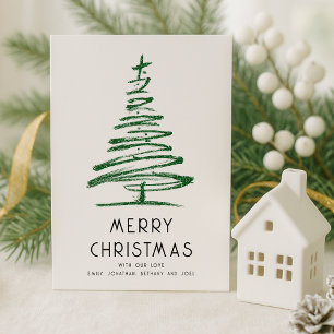 Artsy Grönt Glitter Träd God jul Julkort