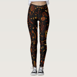 Artsy Guld Black Leggings