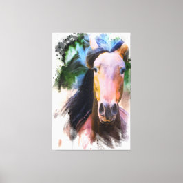 *~* Artsy Horse Equine AR22 Black Mane Canvastryck
