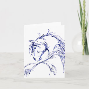 Artsy Horse Huvud Kort
