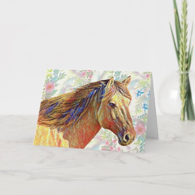 Artsy Horse on Mönster Art Note Card 2 Kort (Framsida)