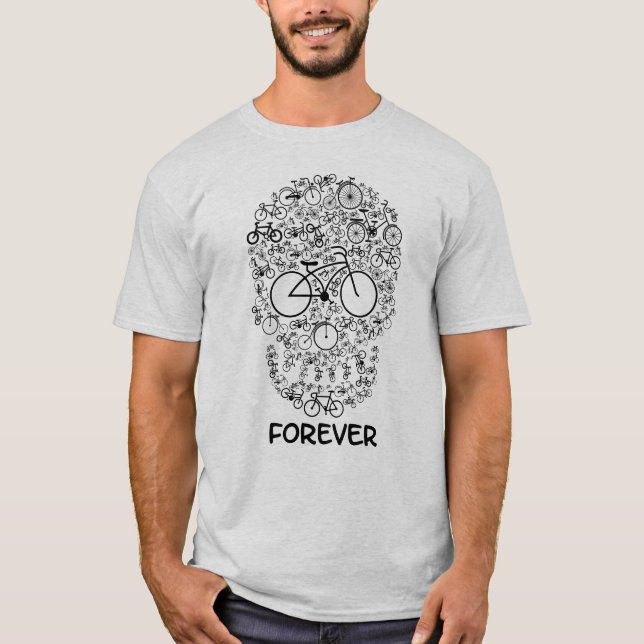 Artsy Icon Bicycle Skull - för 1 T Shirt (Framsida)