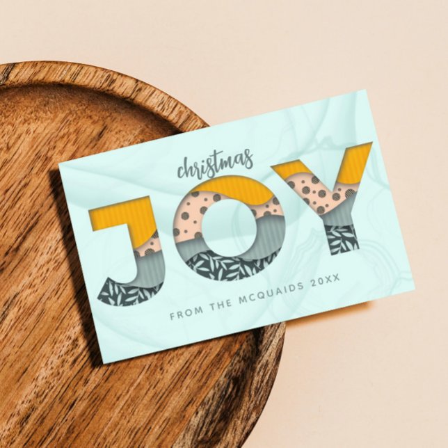 Artsy jul Joy Lettering Flat Helgdag Card Helg Vykort (Skapare uppladdad)