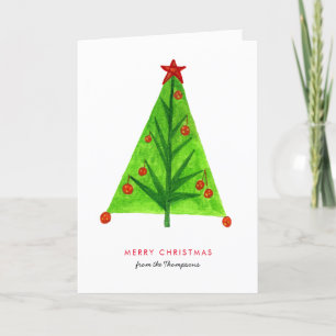 Artsy Julgran Simple Text God jul Helgkort