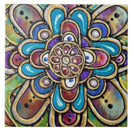 Artsy Land Flower Kakelplatta