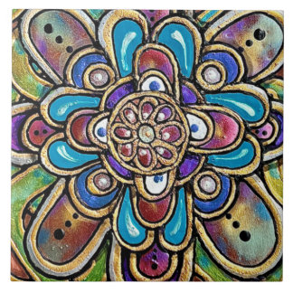 Artsy Land Flower Kakelplatta