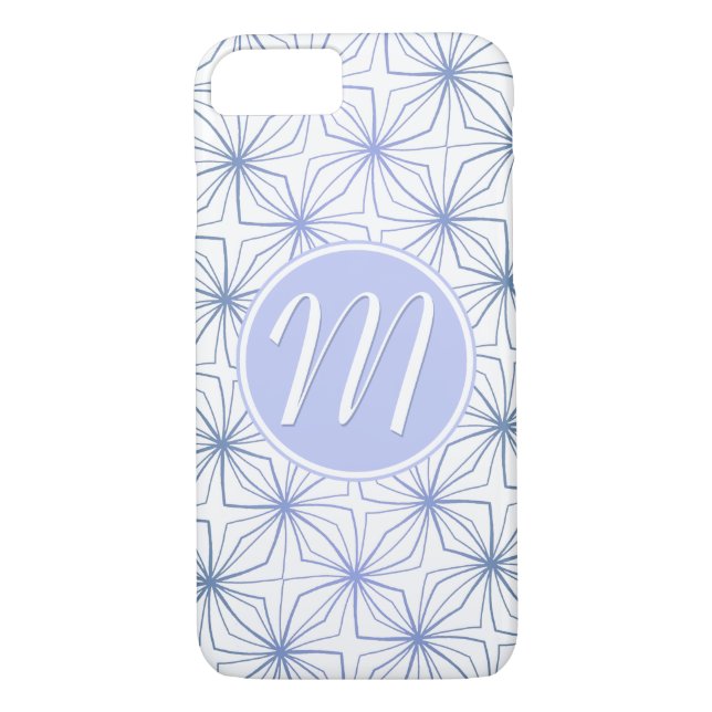 Artsy Light Blue Lila Monogram Case-Mate iPhone Skal (Baksida)
