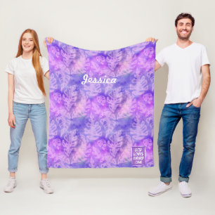 Artsy lila löv batik Gud kärlek varje anpassning Fleecefilt
