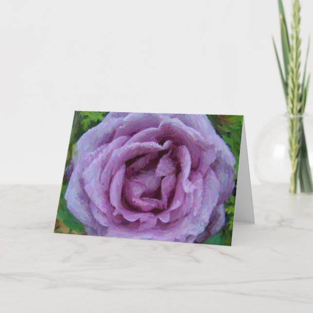 Artsy Lila Ro Impressionist Art Note Card Kort (Framsida)