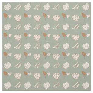 Artsy Löv Mönster Cream Brown Sage Grönt Tyg