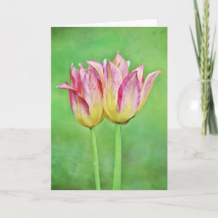 Artsy Lycklig Twin Tulips Art Card Kort