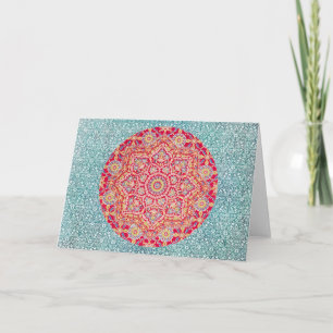 Artsy Mandala Mönster på Mönster Art Note Card 1 Kort