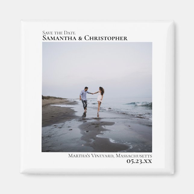 Artsy Minimalist Modern Bröllop spara datum Magnet (Framsidan)