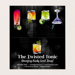 Artsy Mixed Cocktail Drinks Visitkort