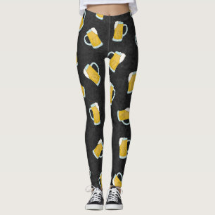 Artsy Modern Gult Black Watercolor Beer Steins Leggings