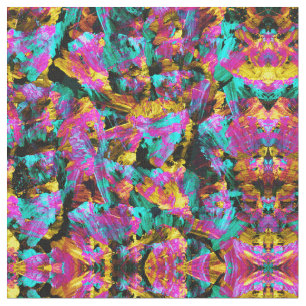Artsy Modern Neon Färg Black Abstrakt Paint Art Tyg