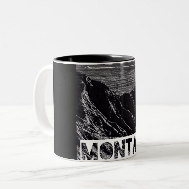 artsy montaukkaffemugg Två-Tonad mugg (Framsida vänster)