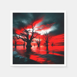 Artsy Mörk Träd Design Pappersservett