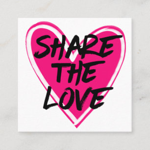 Artsy Neon Rosa Black White Heart  Kärlek Rabattkort
