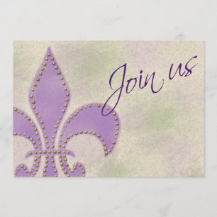 Artsy New Orleans för Mardi Gras bröllophändelse Inbjudningar