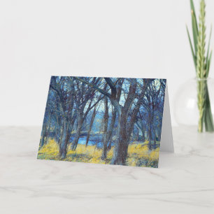 Artsy Night Fantasy Forest Art Note Card Kort
