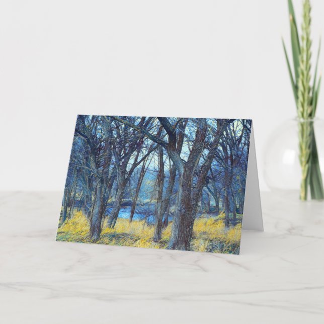 Artsy Night Fantasy Forest Art Note Card Kort (Framsida)