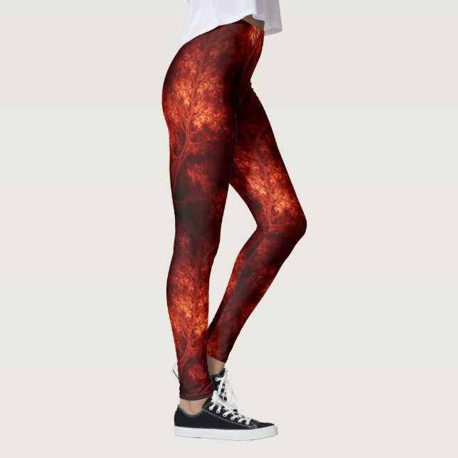 Artsy Orange Träd Leggings (Höger)